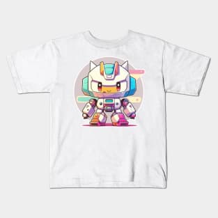 Colourful kawaii mech robot modern illustration Kids T-Shirt